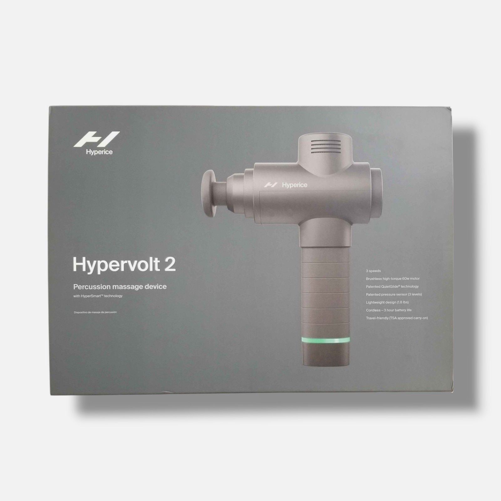 Hyperice Hypervolt 2 Gray Precussion Handheld Cordless Portable Massage Gun
