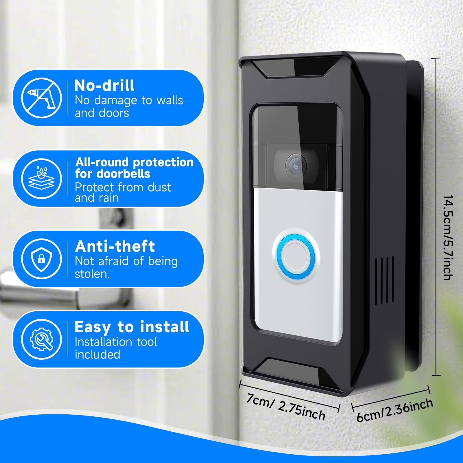 AntiTheft Video Doorbell Mount Compatible with Ring/Blink Wireless Camera Doo...
