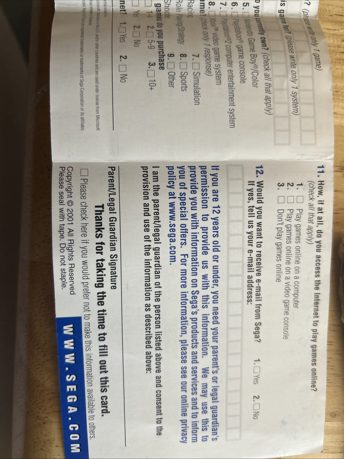 Sega Insert