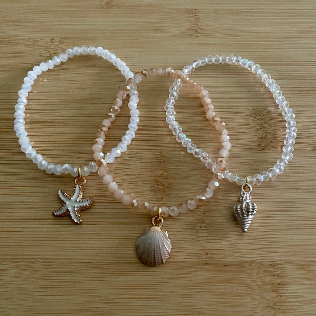 3 Piece White Sea Bracelet Set