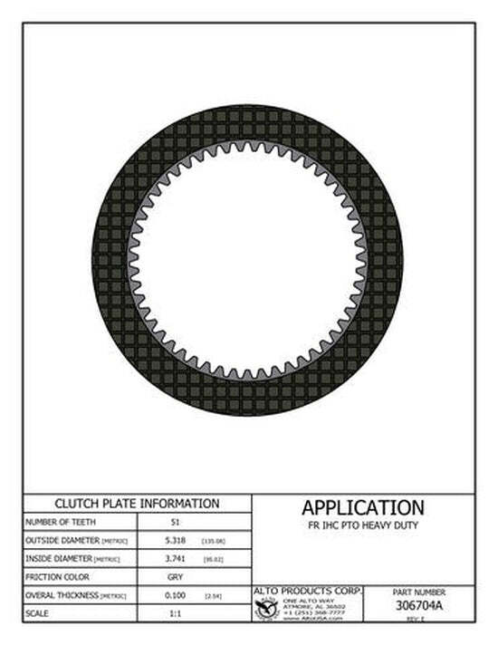 Friction Alto Products 306704A