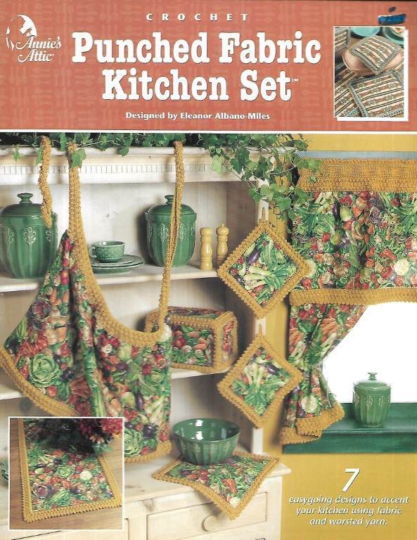 NEW CROCHET PUNCHED FABRIC KITCHEN SET 7 DESIGNS