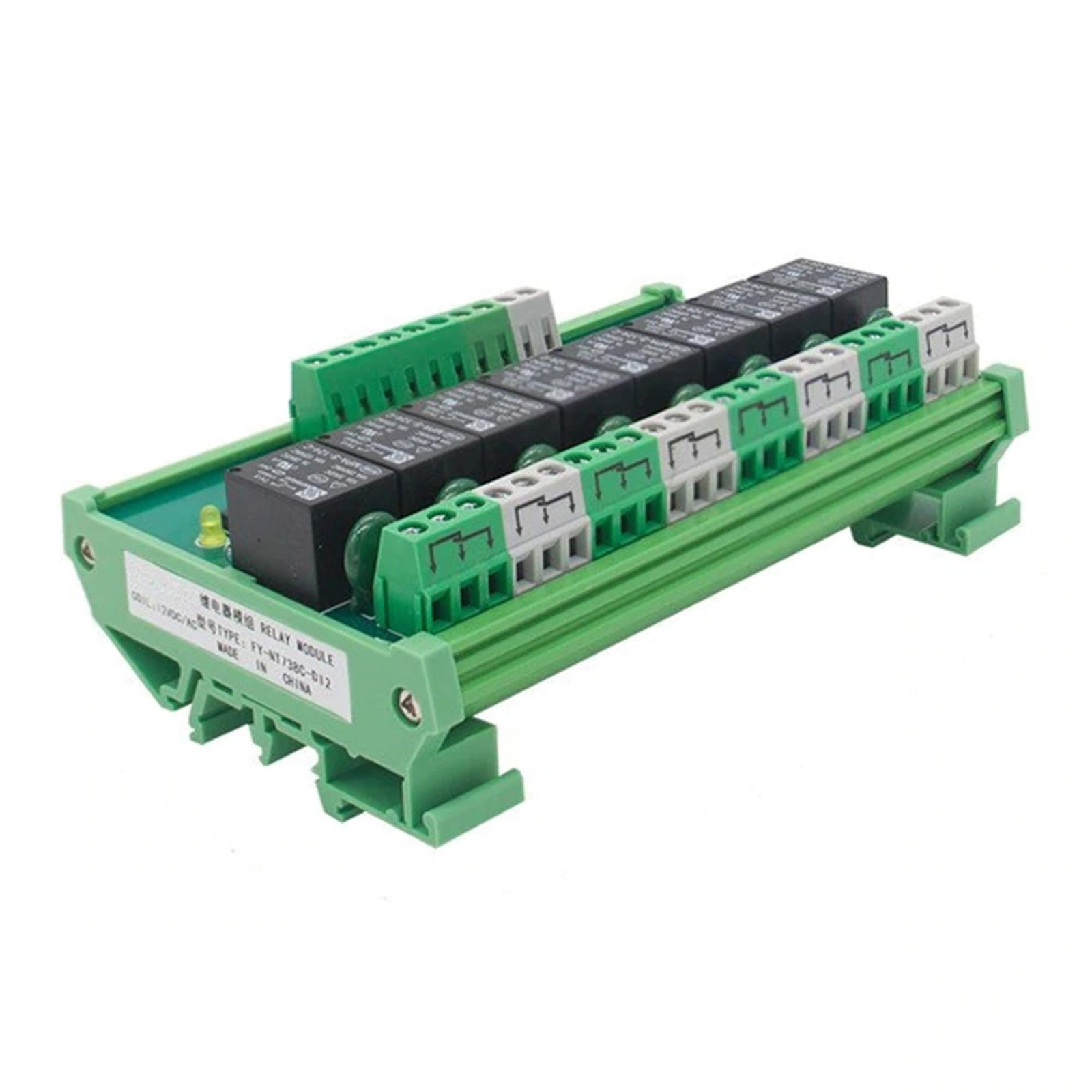 8 Channel Interface Relay Module 24VACDC DIN Rail Mount FYT73824VACDC PLC