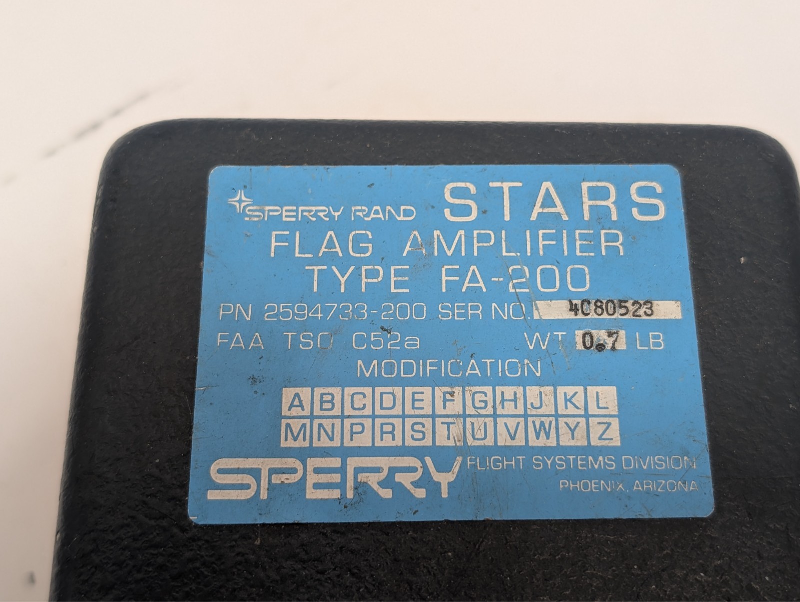 Sperry Rand Flag Amplifier FA-200 2594733-200 USED