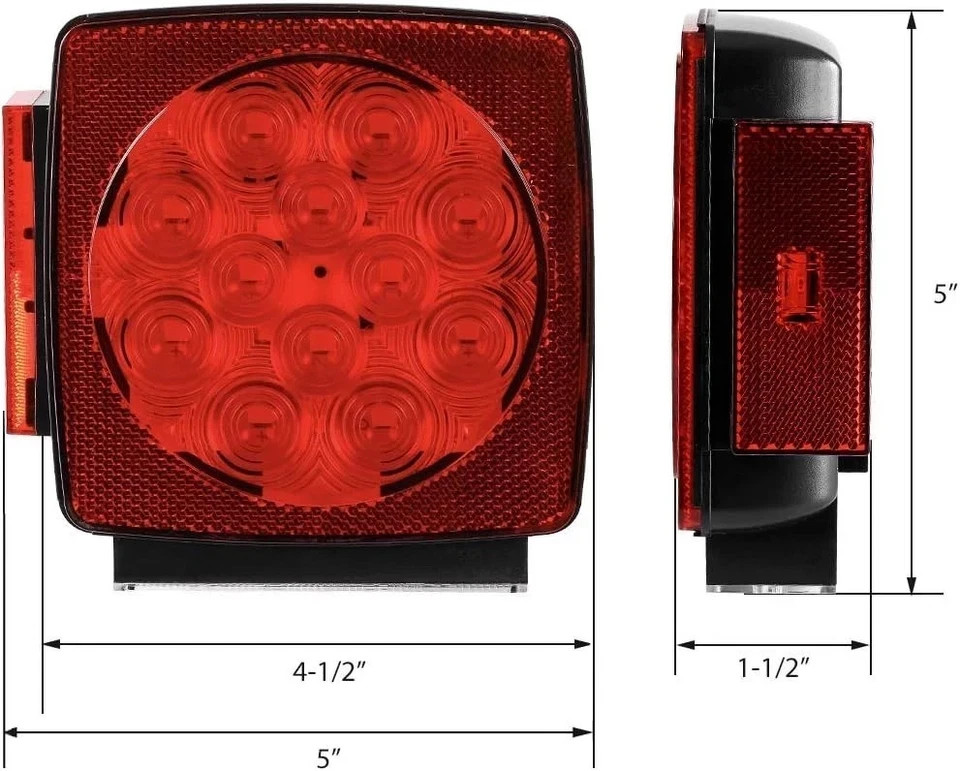 12V Led Trailer Light Kit Complete With Wiring Harness And Bracket