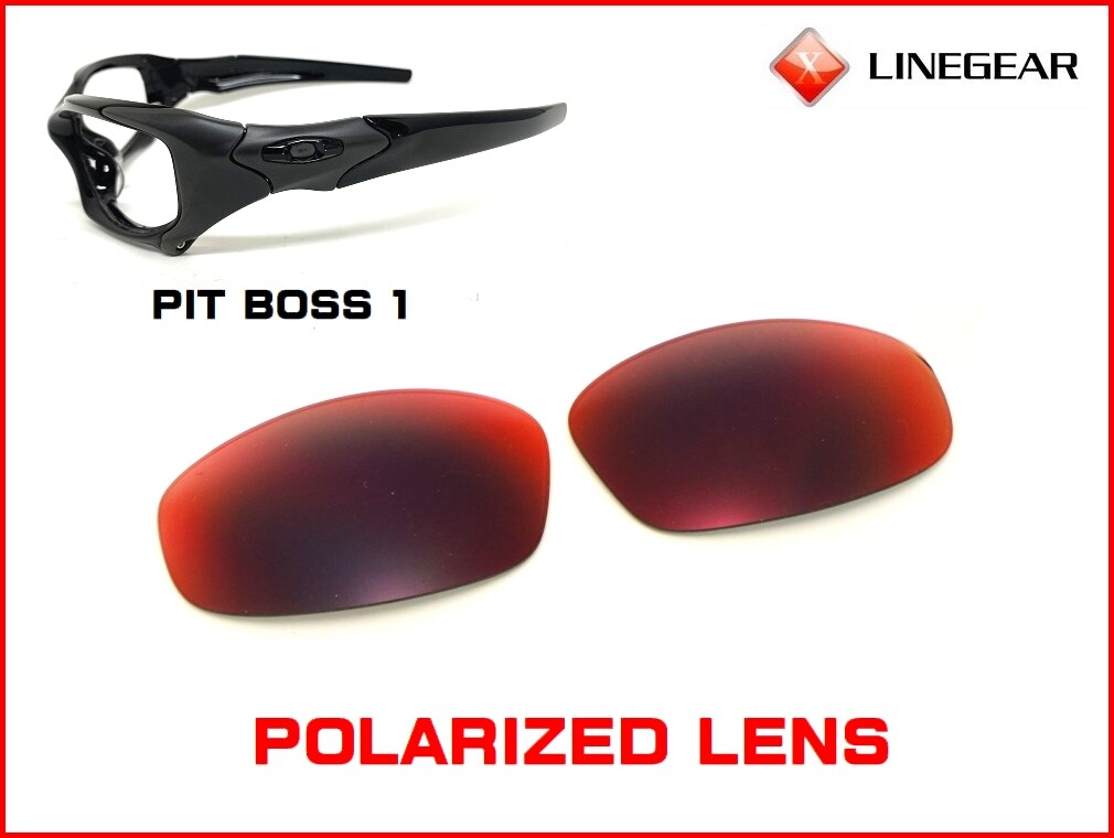 LINEGEAR Red Mirror Polarized Lens for Oakley Pit Boss 1 [PB1-RM-POLA]