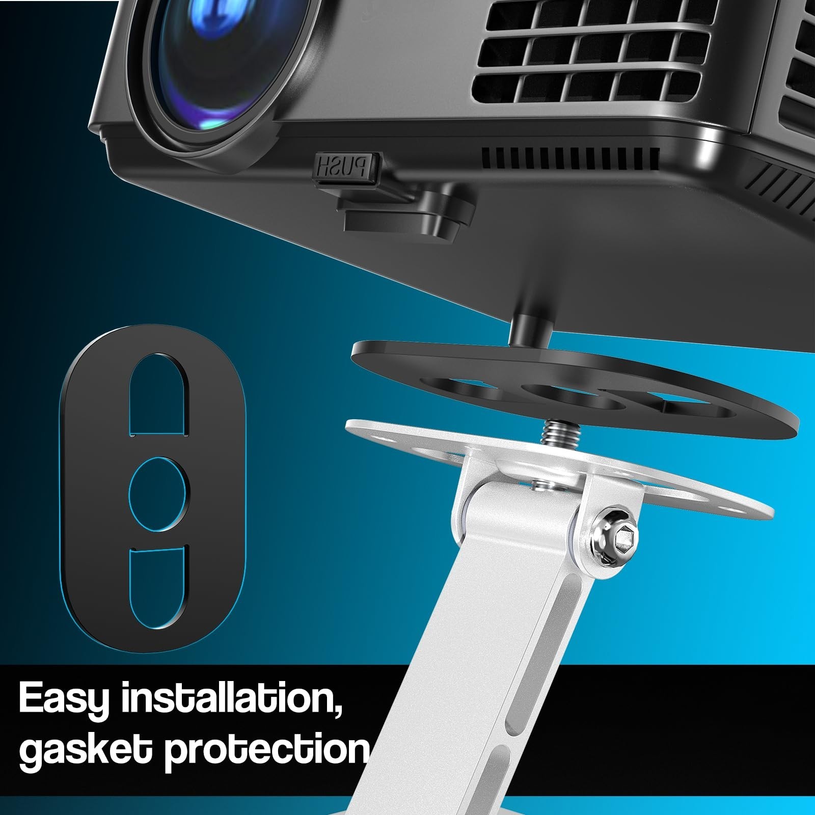 DAWASAPAT Adjustable Projector Stand with 1/4" Screw, Silver Ceiling Mount fo...