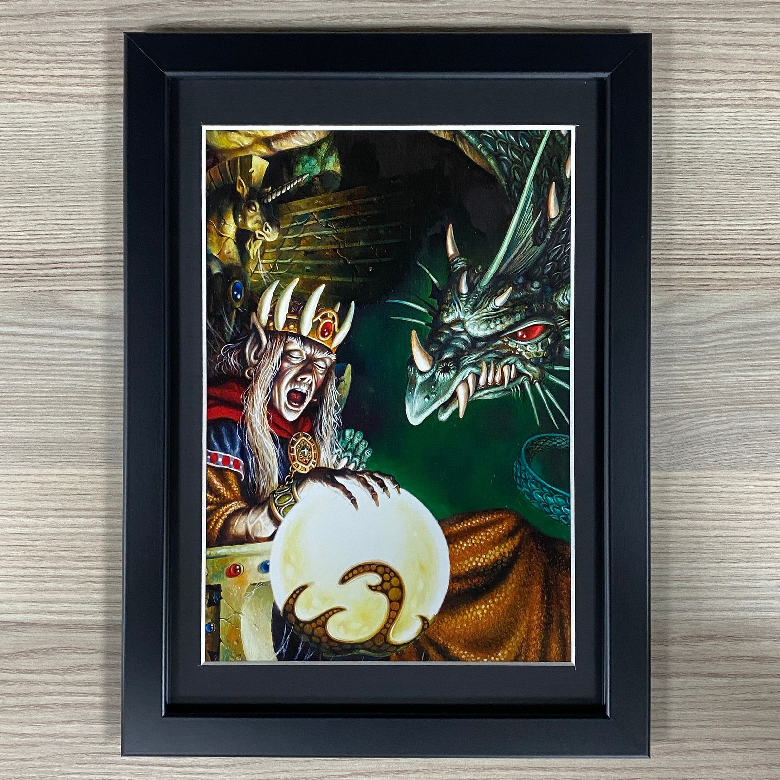 CYAN BLOODBANE FRAMED ART. DUNGEONS & DRAGONS, GARY GYGAX, D&D, TSR, RPG