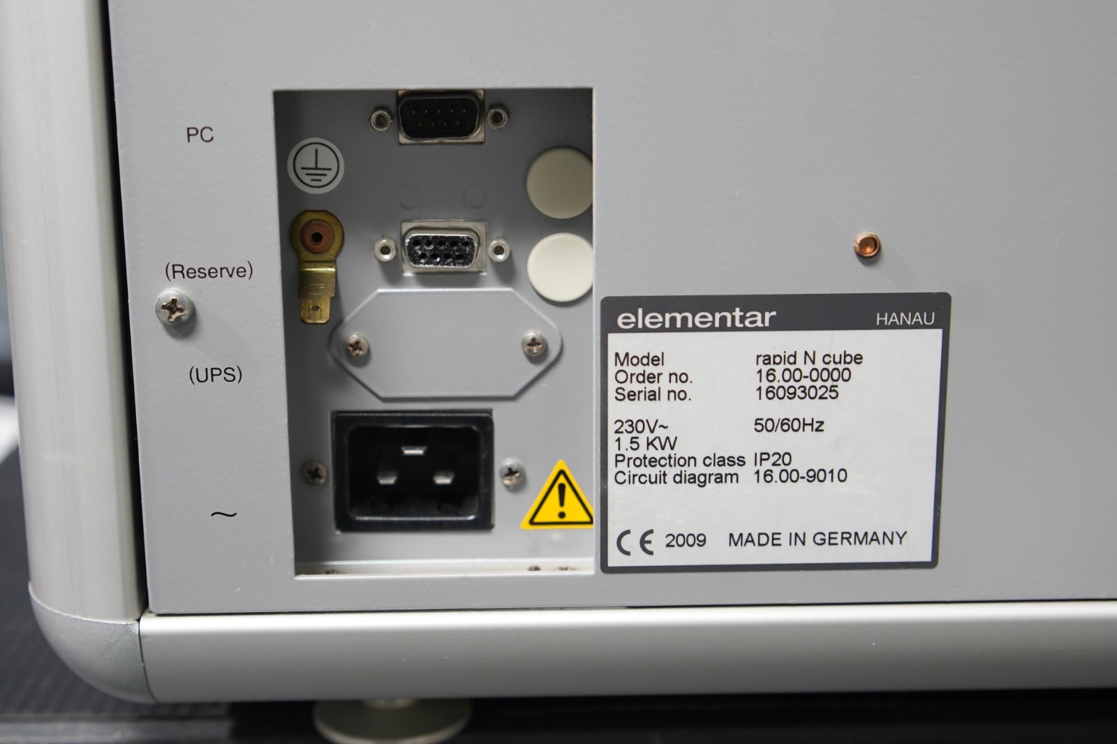 Elementar Rapid N Cube Nitrogen and Protein Analyzer w/PC Software