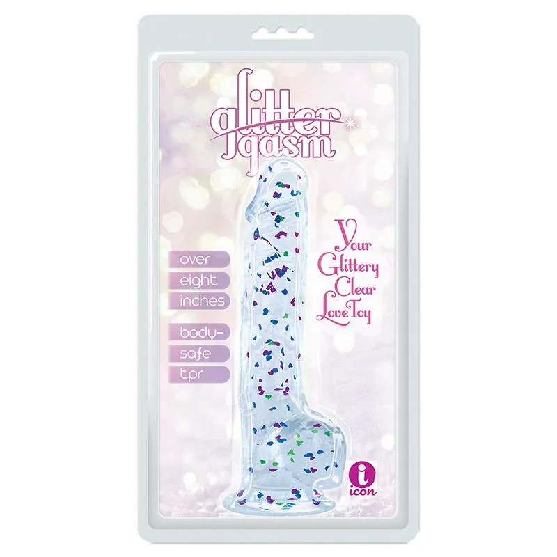 Glittergasm Dong-Blue and Green Swirl 8"
