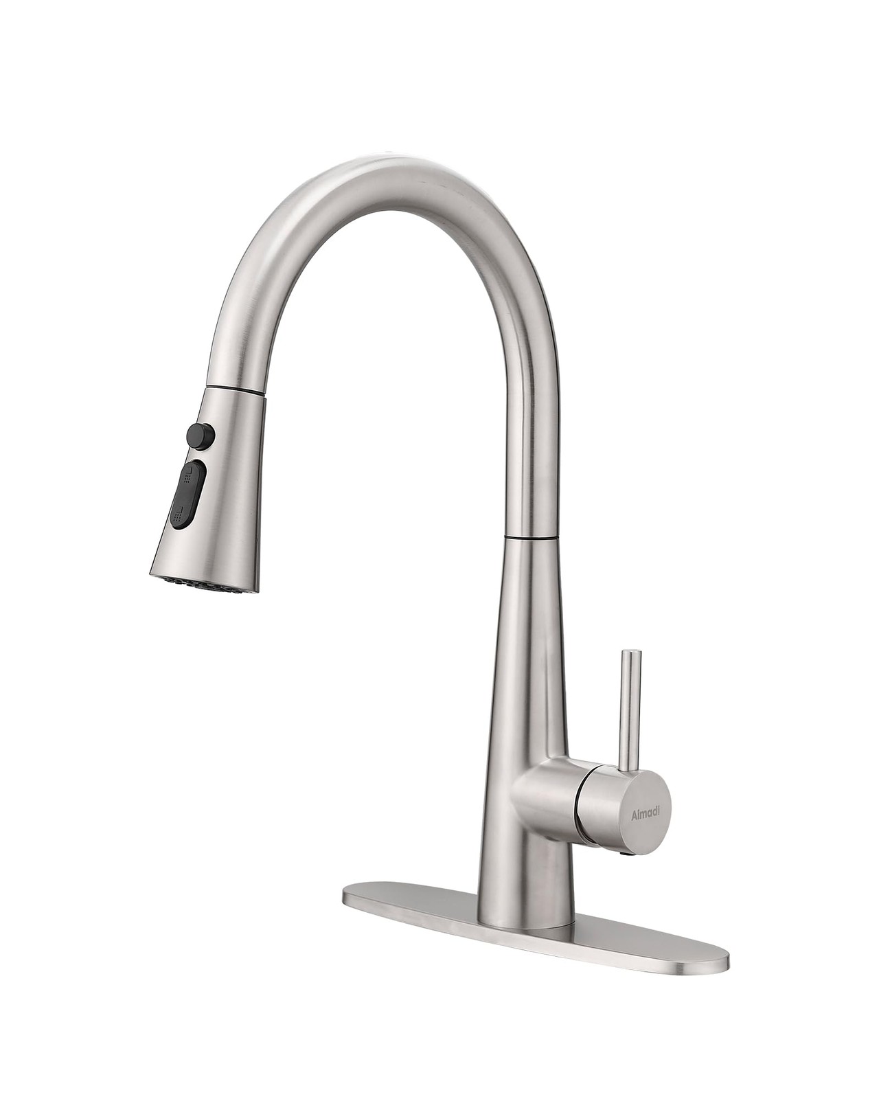 AIMADI Kitchen Faucet with Pull Down Sprayer,High Arc 360° Brushed Nickel