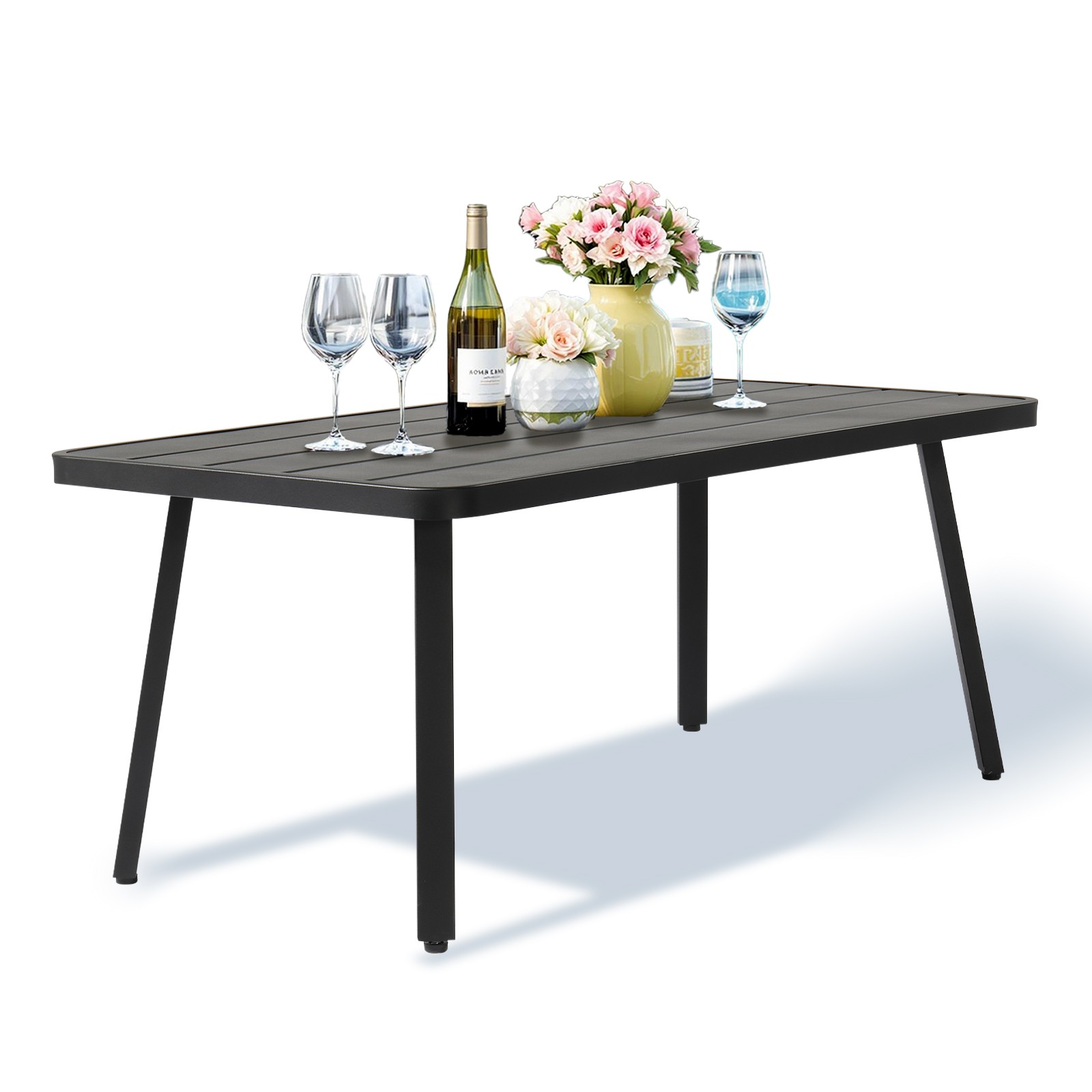 Outdoor Side Table Weather Resistant Steel Patio Side Table for Balcony Porch