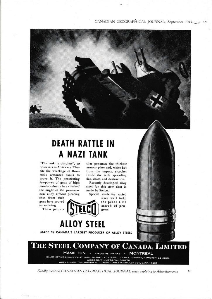 Canadian Magazine Ad - 1943 - Steel Co. of Canada