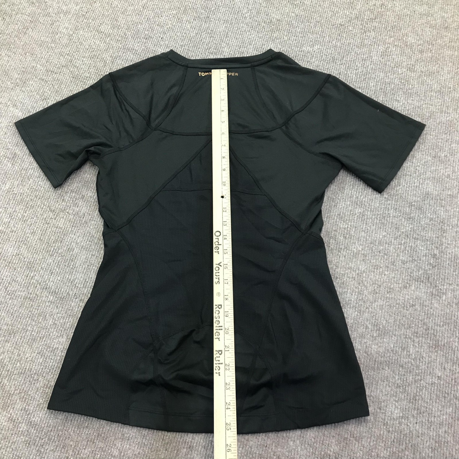 Tommie Copper Womens Back Support Posture Compression Top XL Black Zip Front