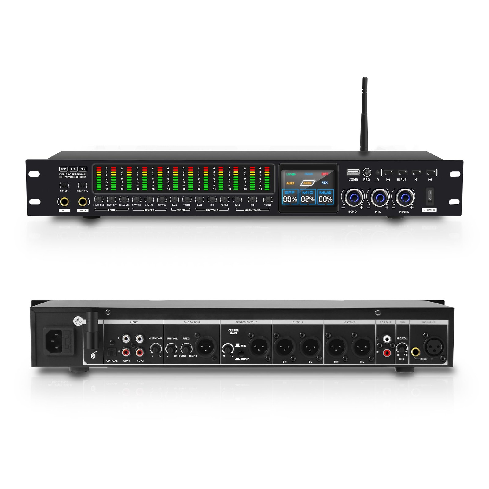 K-6 Professional KTV Digital pre-stage Effector Anti-howling Audio Processor Kar