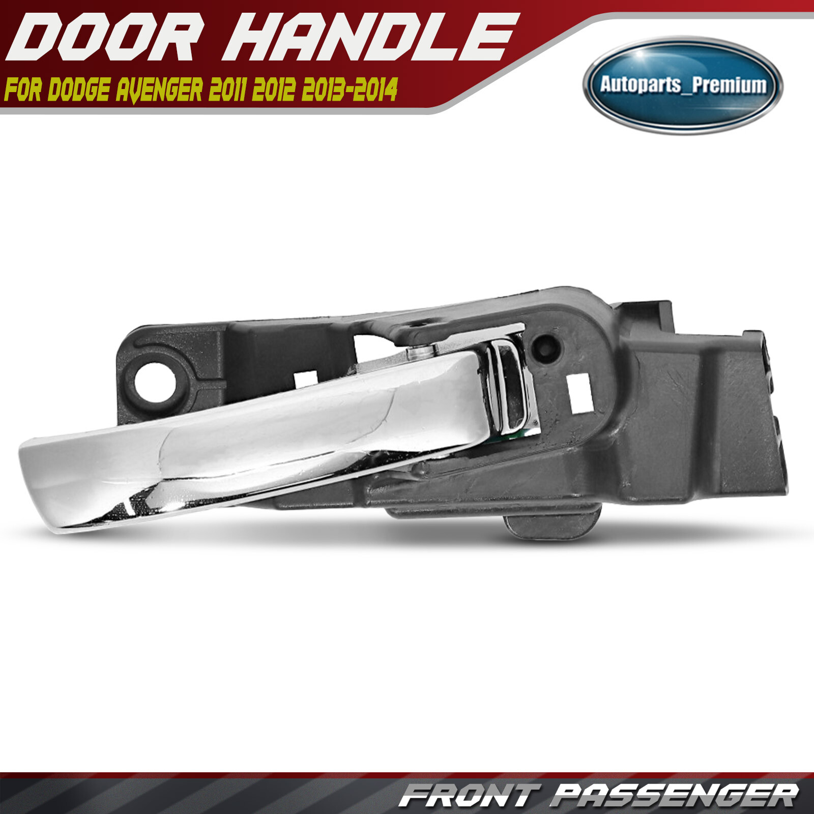 Front Passenger Chrome & Black Interior Door Handle for Dodge Avenger 2011-2014