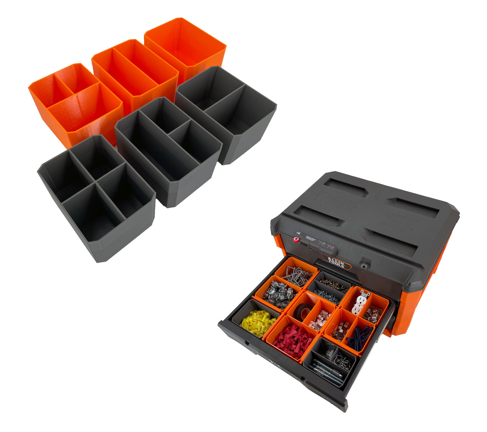 Klein Tools MODbox Three Drawer Toolbox Compatible Small Nesting Bin