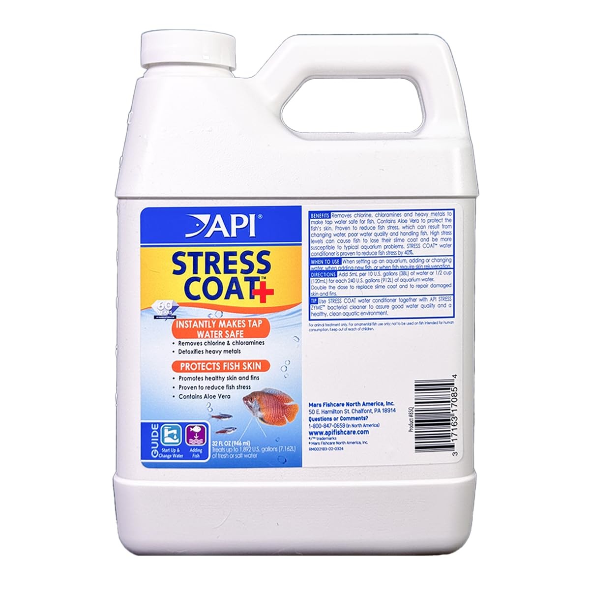 API STRESS COAT Aquarium Water Conditioner 32-Ounce Bottle