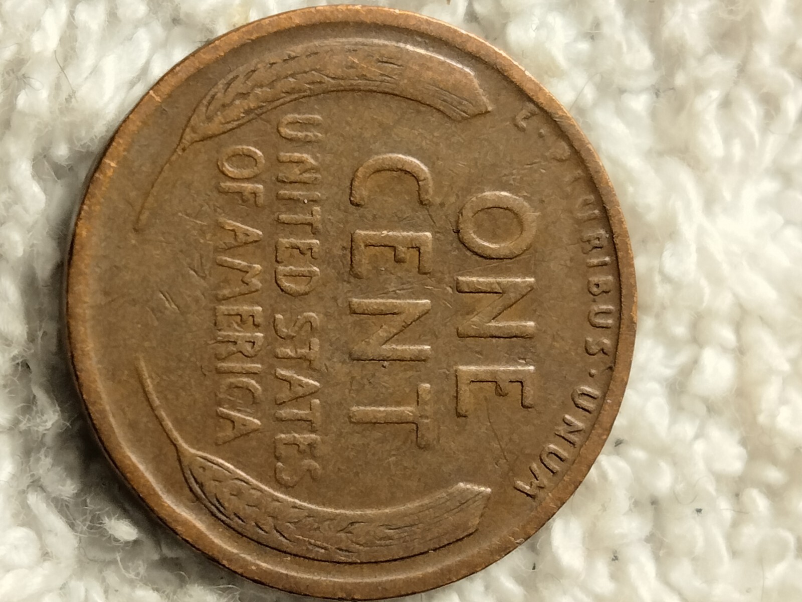 1910 P Lincoln Wheat Cent Struck Thru Grease