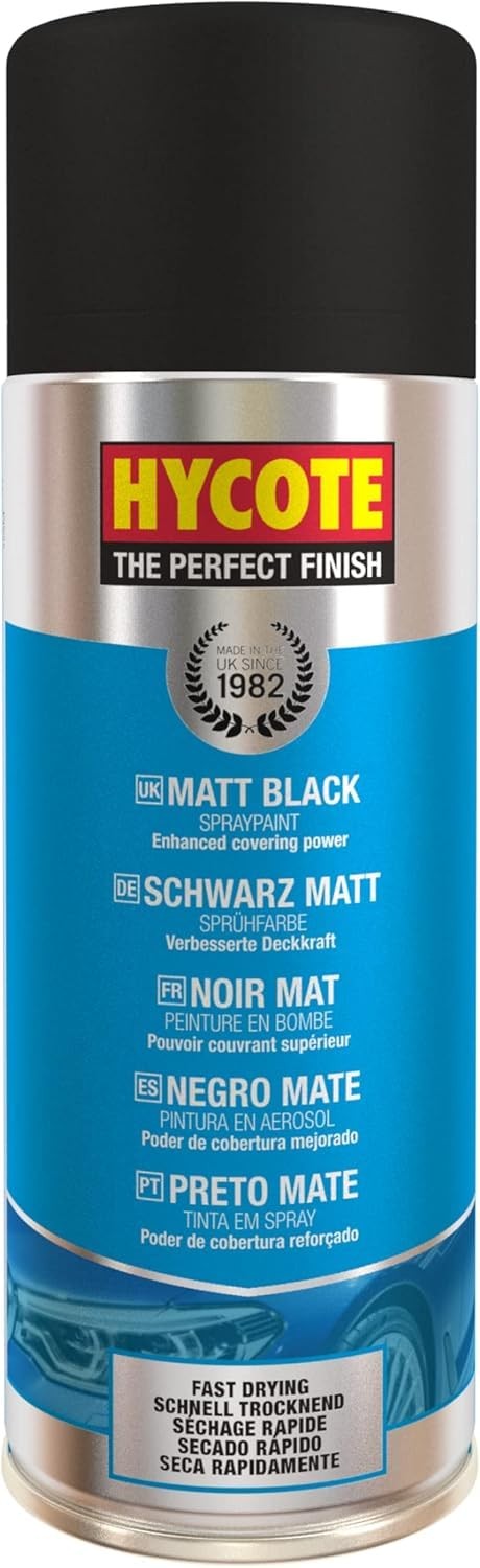 Hycote Fast Drying Aerosol Car Spray Paint, Matt Black, 13.5 Oz