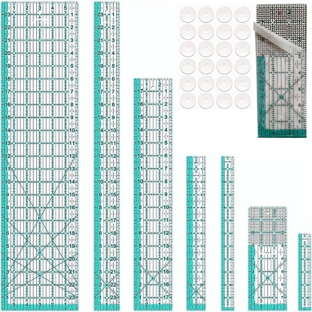 Quilting Rulers,7 Sewing Rulers Quilting Templates(6"X24",2"X24",3"X18",3"X8",1.