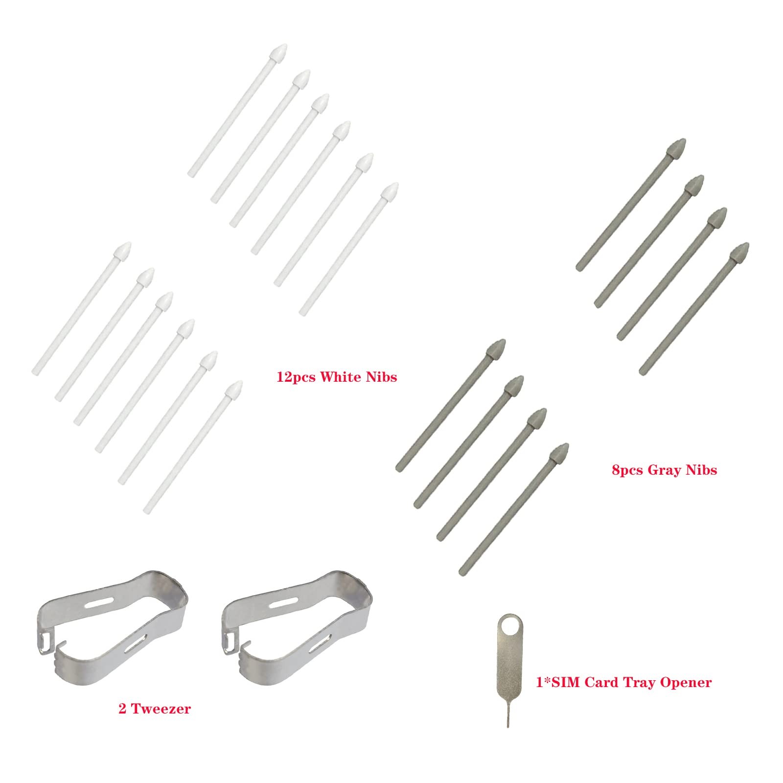 (20pcs Pack) Tab s7 fe s Pen Nibs Replacement Stylus Tips for White/Gray