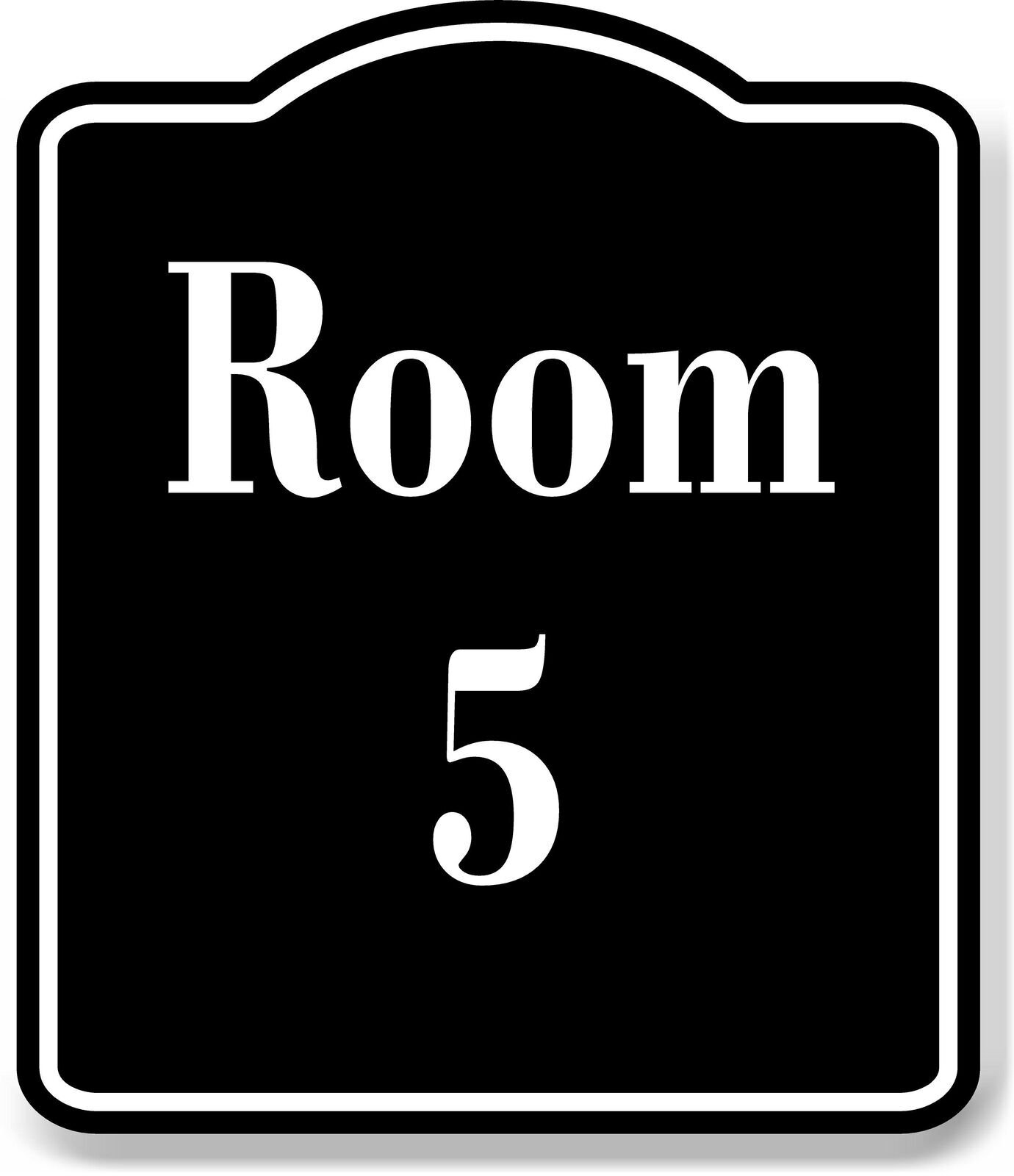 Room 5 Number Building BLACK Aluminum Composite Sign