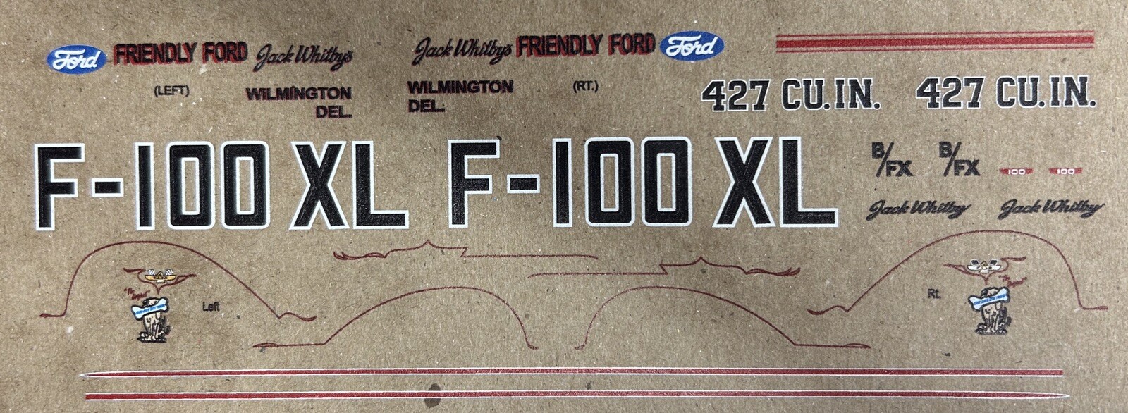 DECALS- Ford - F100 FX, 1/25 scale. Nice!