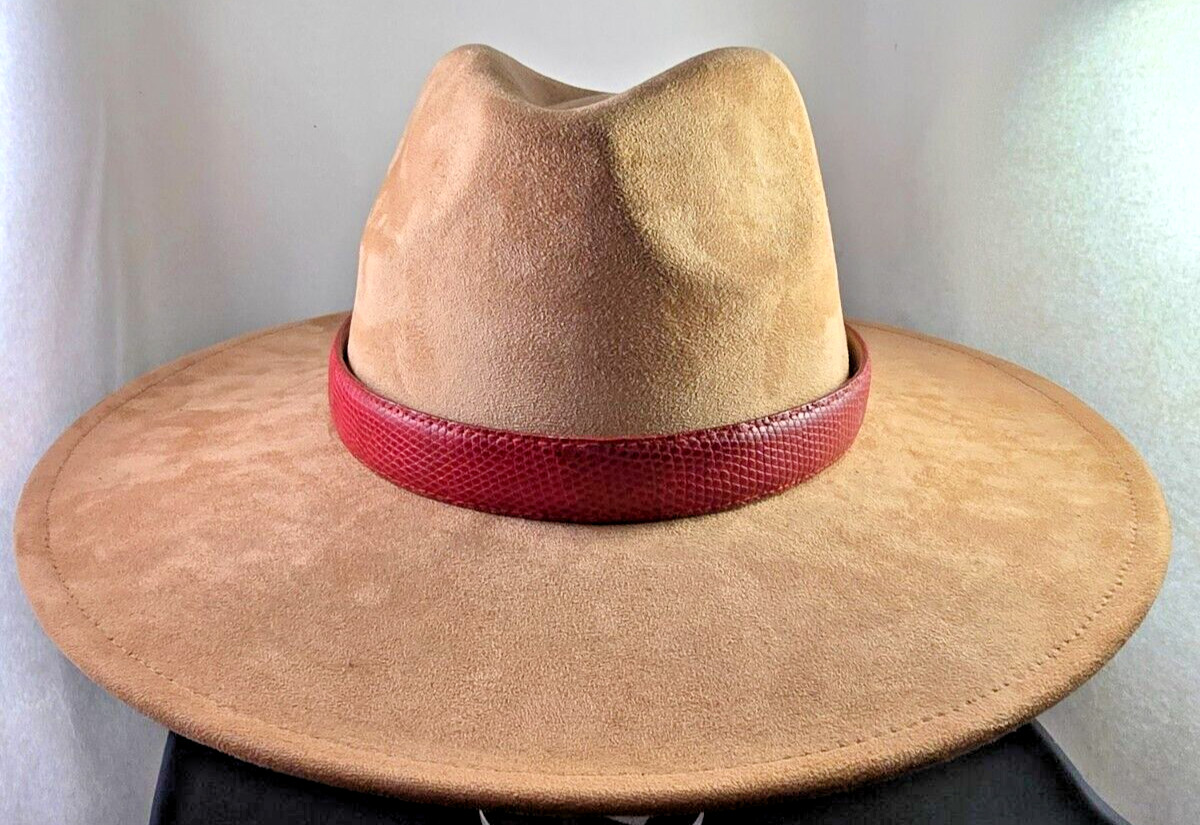 RED LIZARD skin hatband hat band adjustable HANDMADE Western cowboy cowgirl