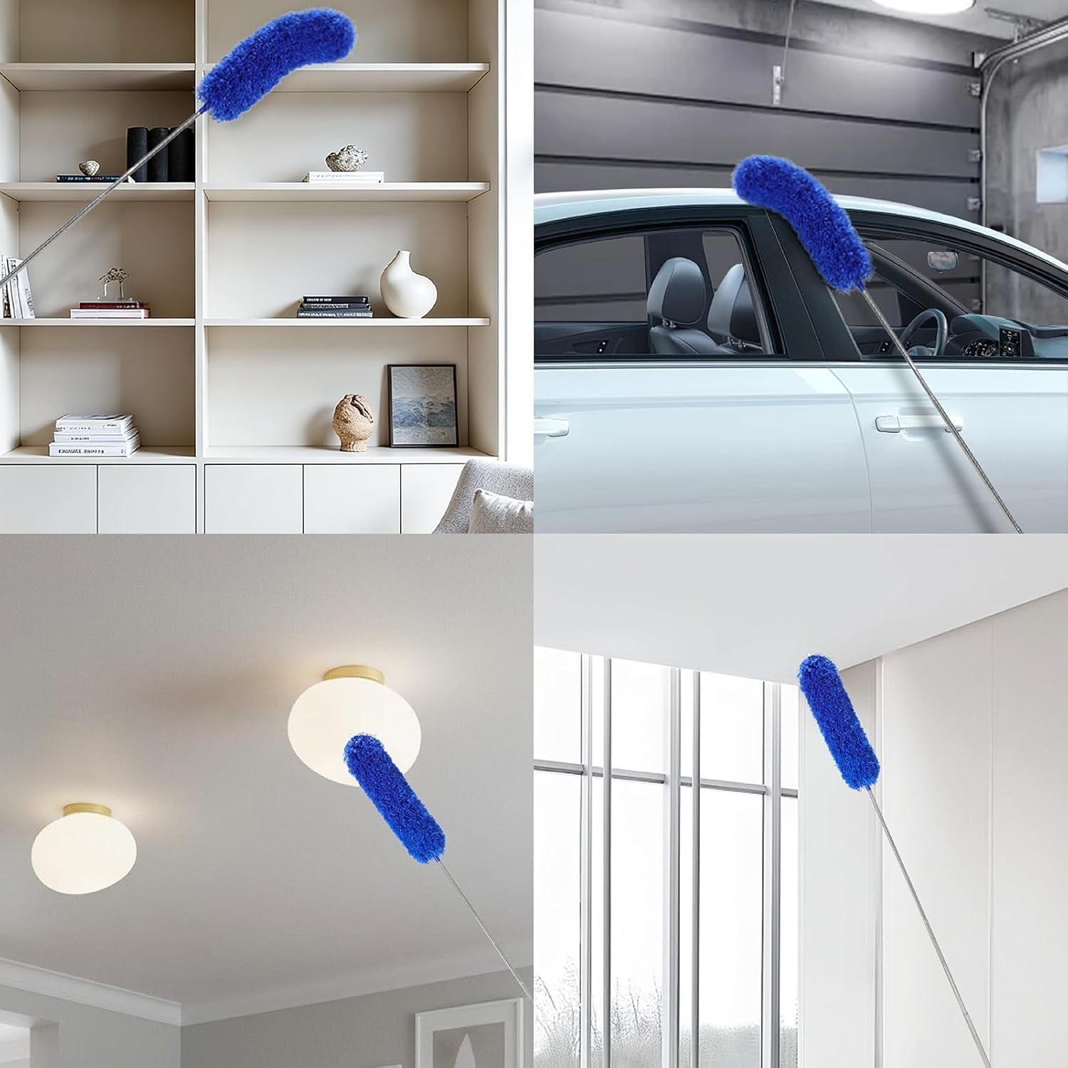 Duster with 80" Extension Pole for Cleaning, Bendable Duster Microfiber Head,...