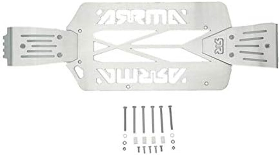 Stainless Steel Skid Plates for ARRMA 1/10 Big Rock Crew Cab F/C/R Chassis