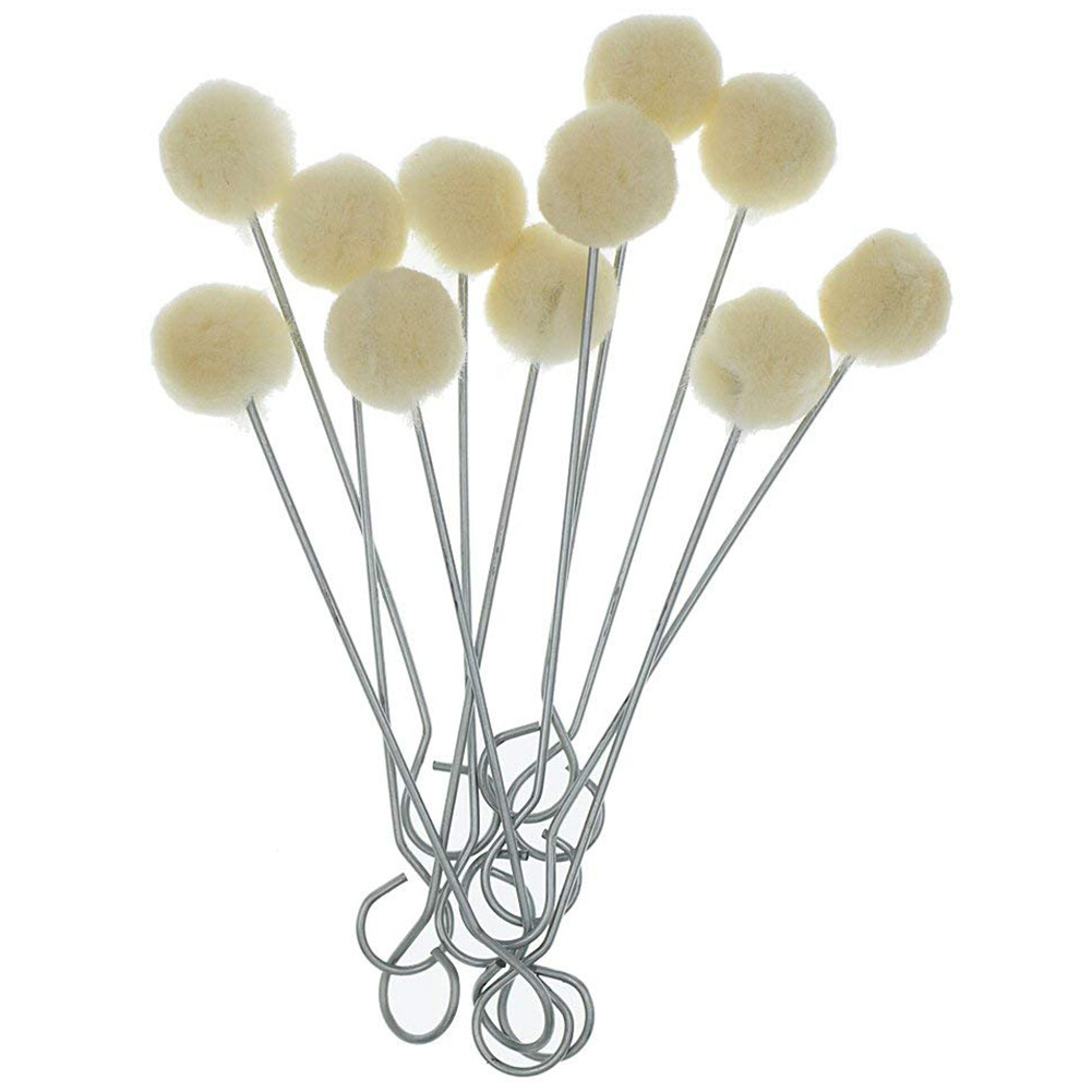 25 WOOL DAUBER BALL BRUSHES 5" X 5/8 PVC PIPE GLUE LEATHER DYE APPLICATOR #55443
