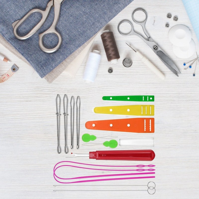 14Pcs Drawstring Threader Tools 14Pcs Drawstring Threader Tool Set Sewing Repair