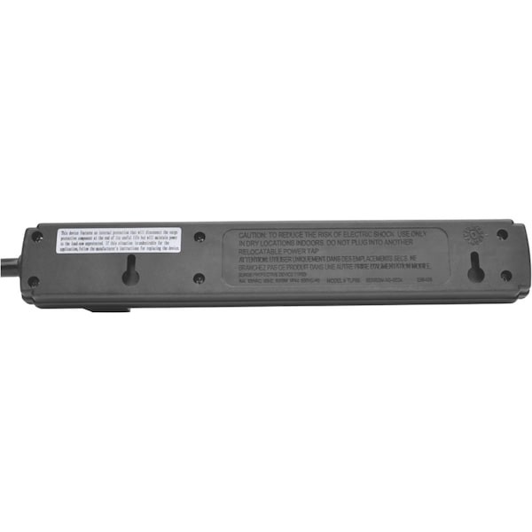 Tripp Lite Ps66b Power Strip, 5-15R, 5-15P, 6 Ft., Black