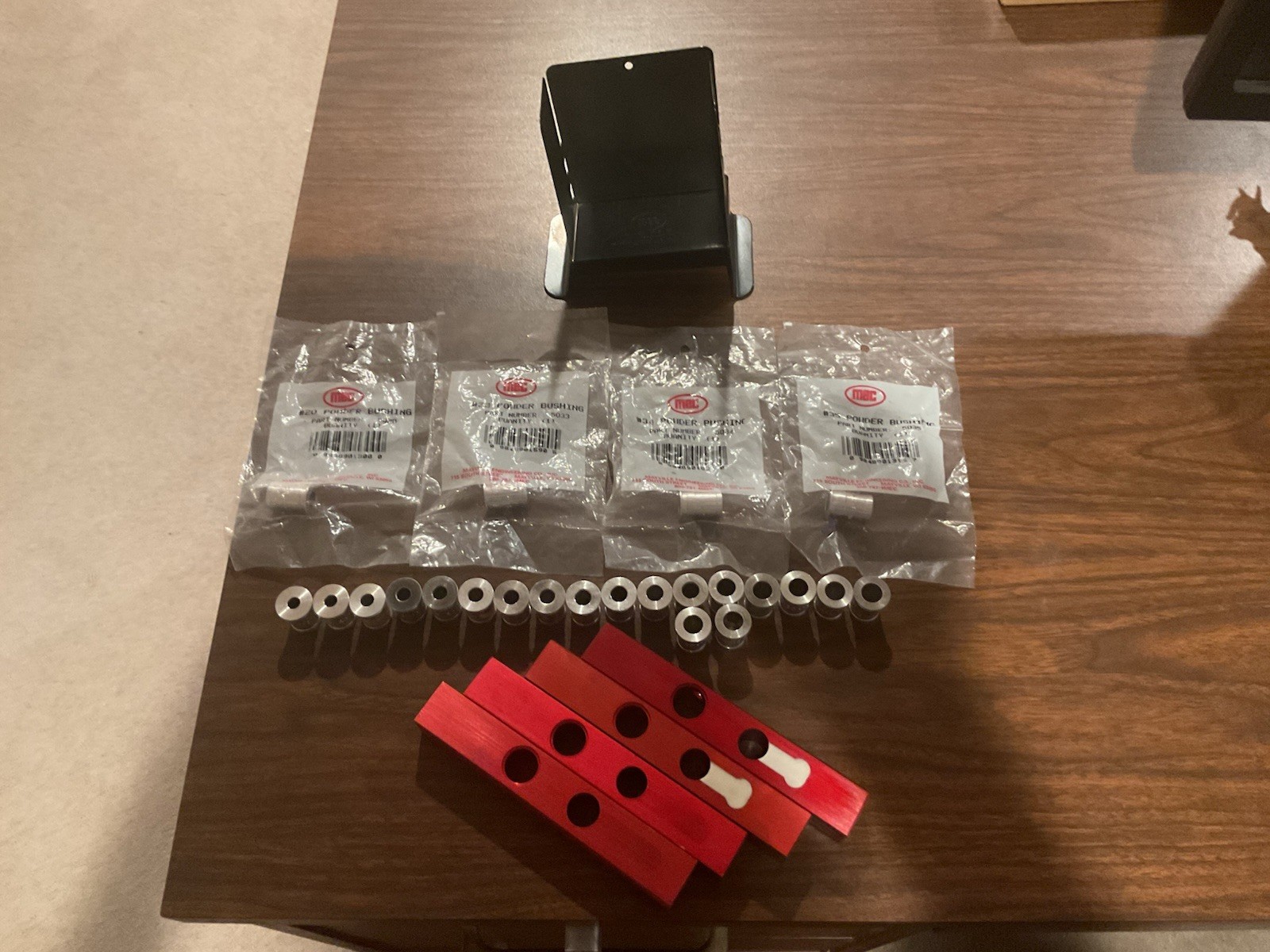 Mec Powder Bushings (23)  Charge Bars (4)  Shell Stacker (1)