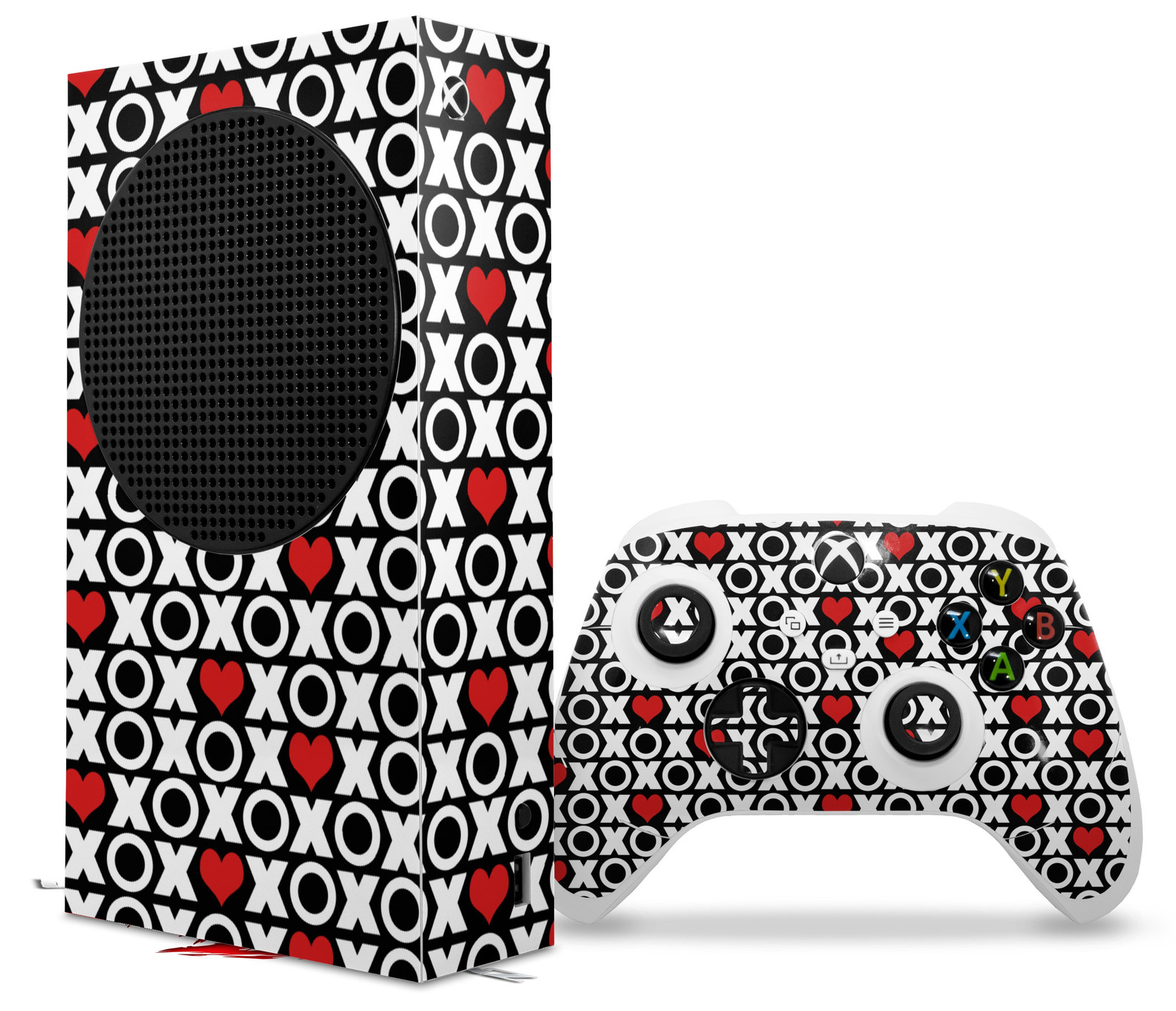 Skin Wrap for XBOX Series S Console Controller XO Hearts