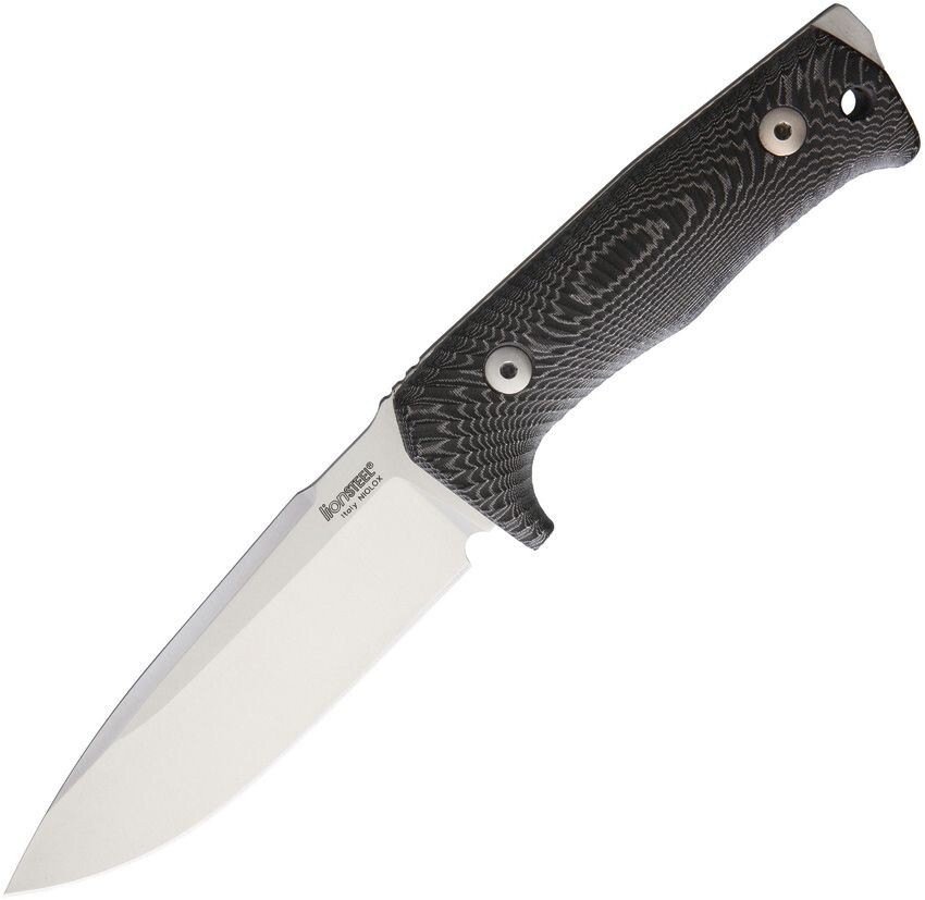 LionSTEEL T5 5" Satin Niolox Black Micarta Fixed Knife Sheath TT5MI