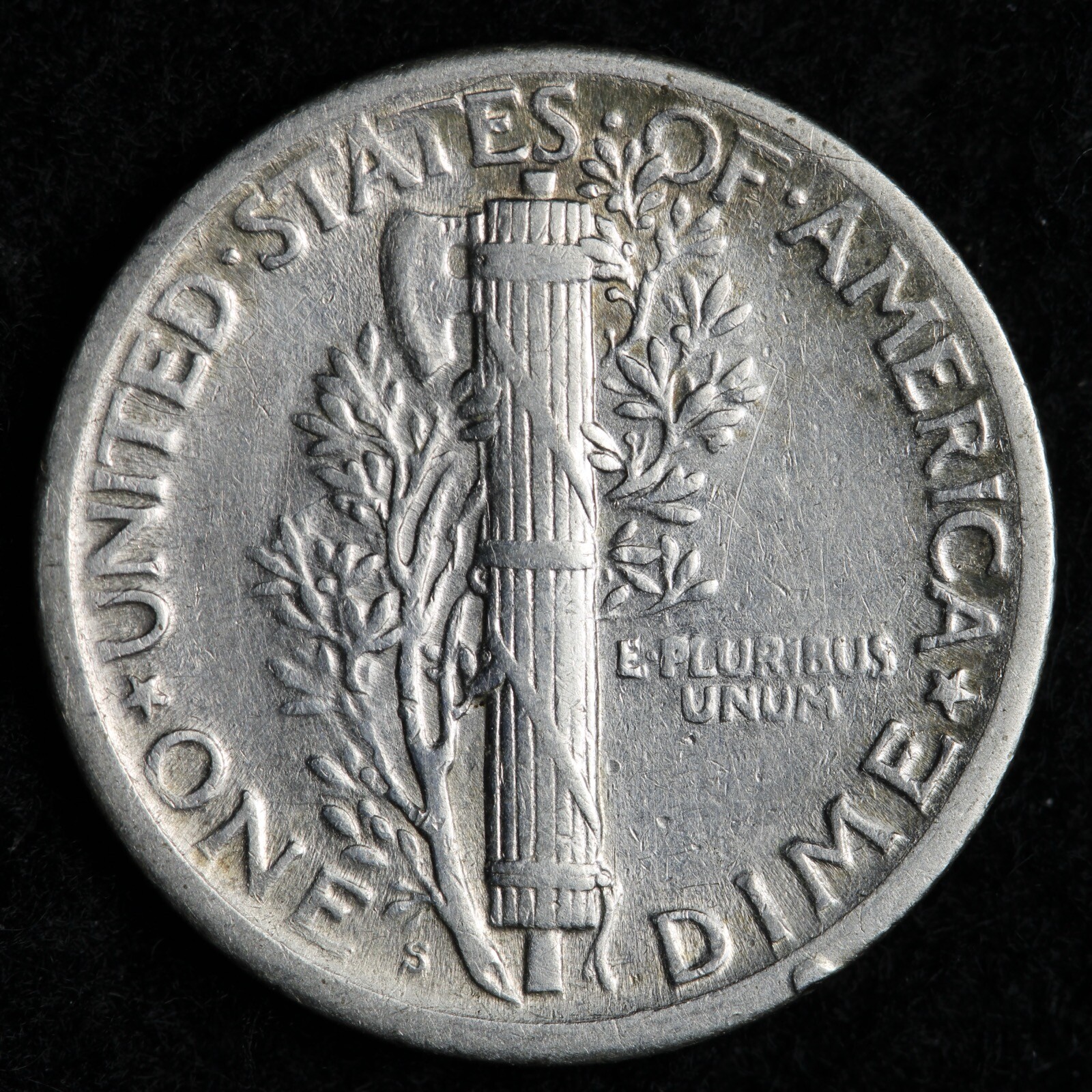 1925-S Mercury Silver Dime AU E221 RUBY