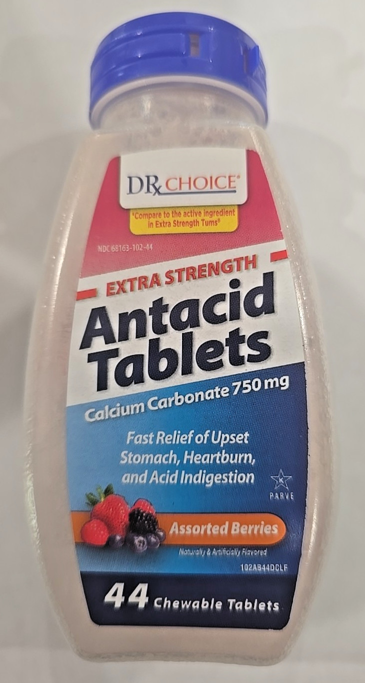 Dr Choice, Extra Strength Antacid Tablets, 44ct chewable "lot of 3"