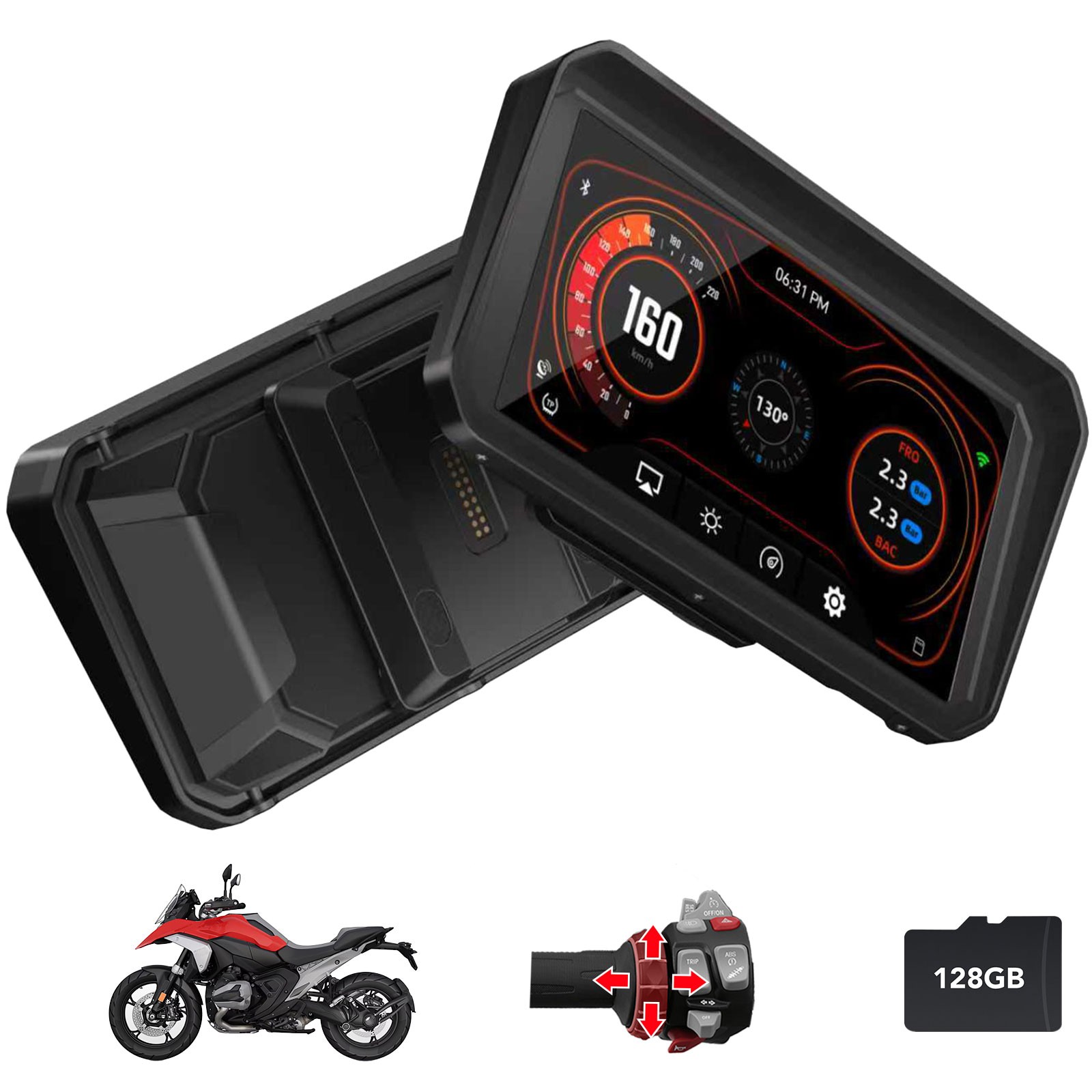 6 Inch Motorcycle CarPlay GPS Music Sharing for BMW R1200GS / R1250GS / S1000XR