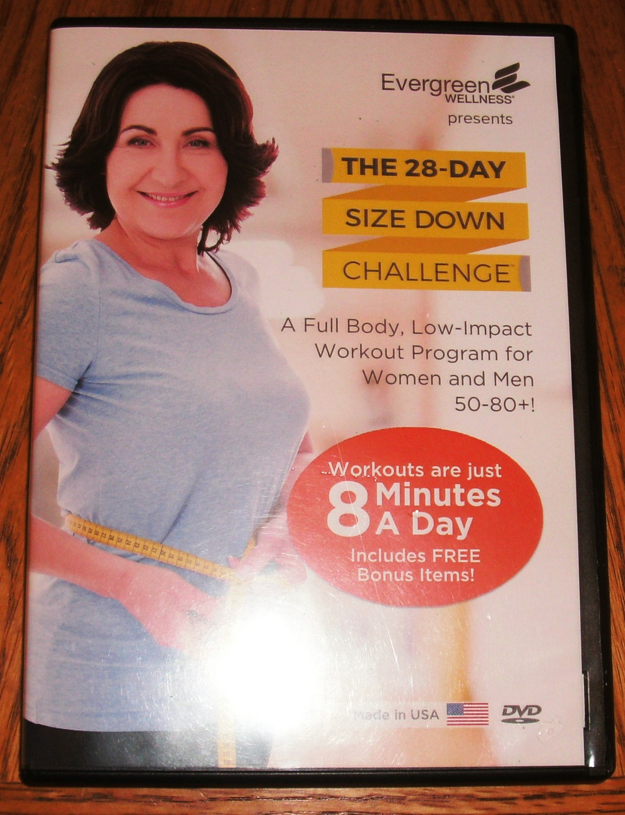 Fitness DVD for Seniors 50-80+, The 28-Day Size Down Challenge, 8 Minutes a Day