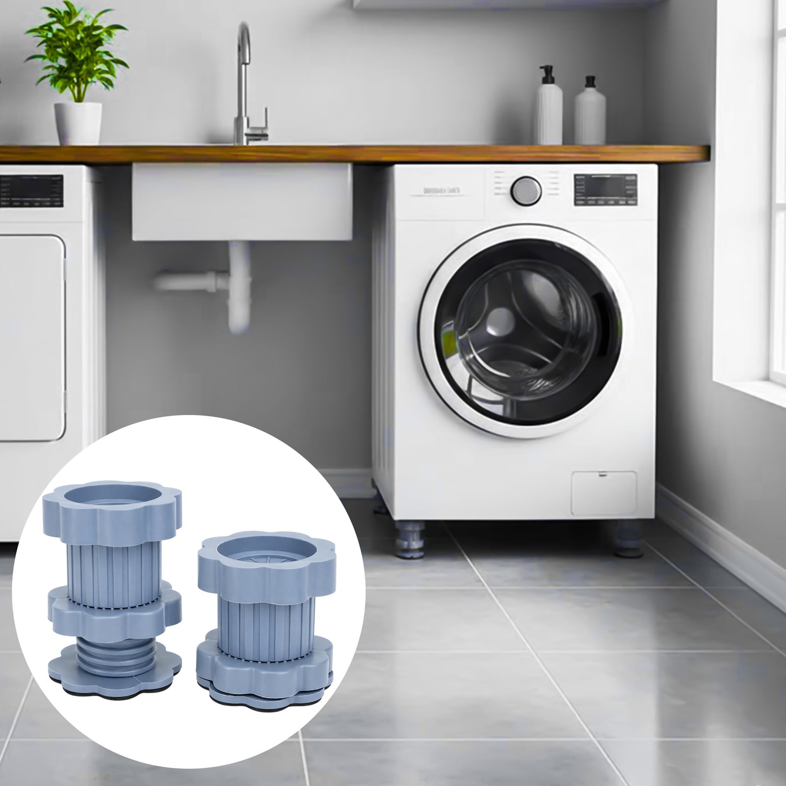 4 Pack Anti Vibration Pads for Washers - Universal Heightening Riser Pad for ...