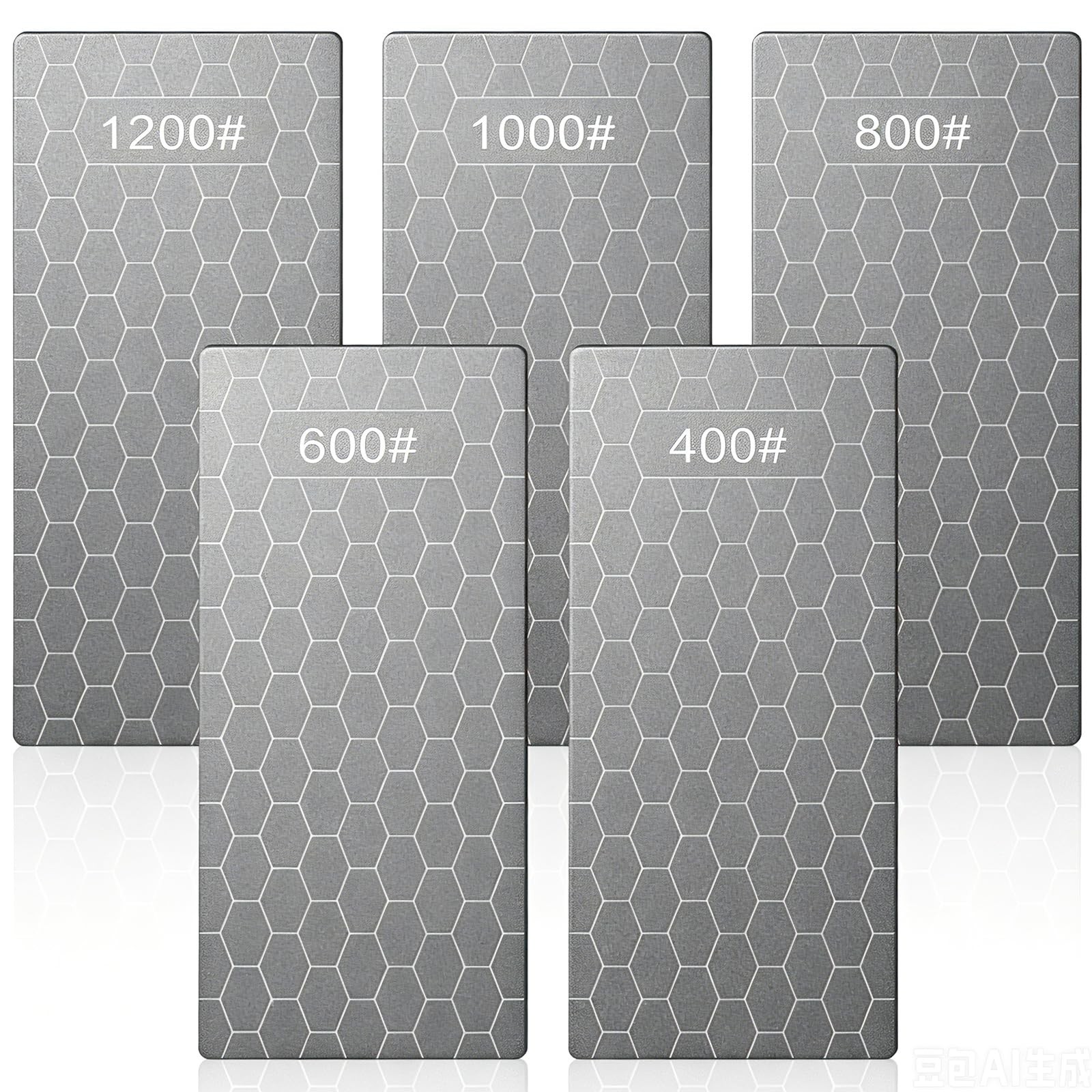 5 PCS Diamond Sharpening Stone, Plate, L, Gray