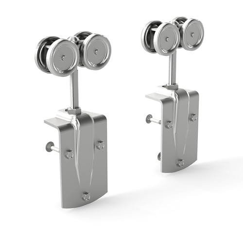 Exterior Sliding Door Hangers, Box Rail Barn Door Hardware Kit Silver