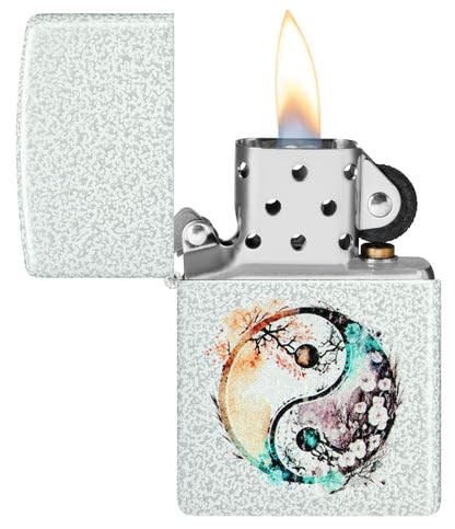 Zippo Lighter - Customized Engraved Message Watercolor Yin Yang Design 46249