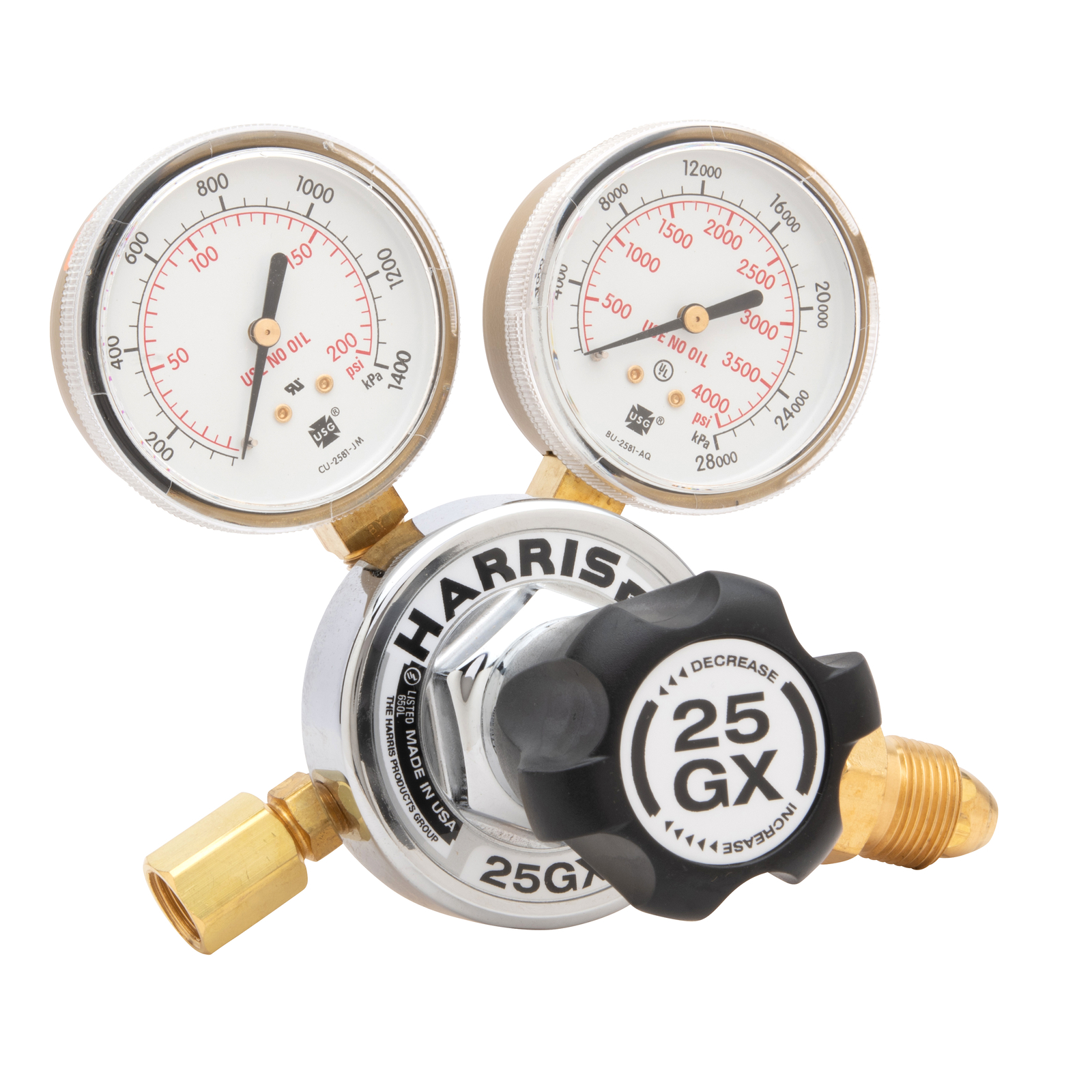 Harris 25GX Single Stage Argon Nitrogen Helium Regulator 25GX-145-580 3000540