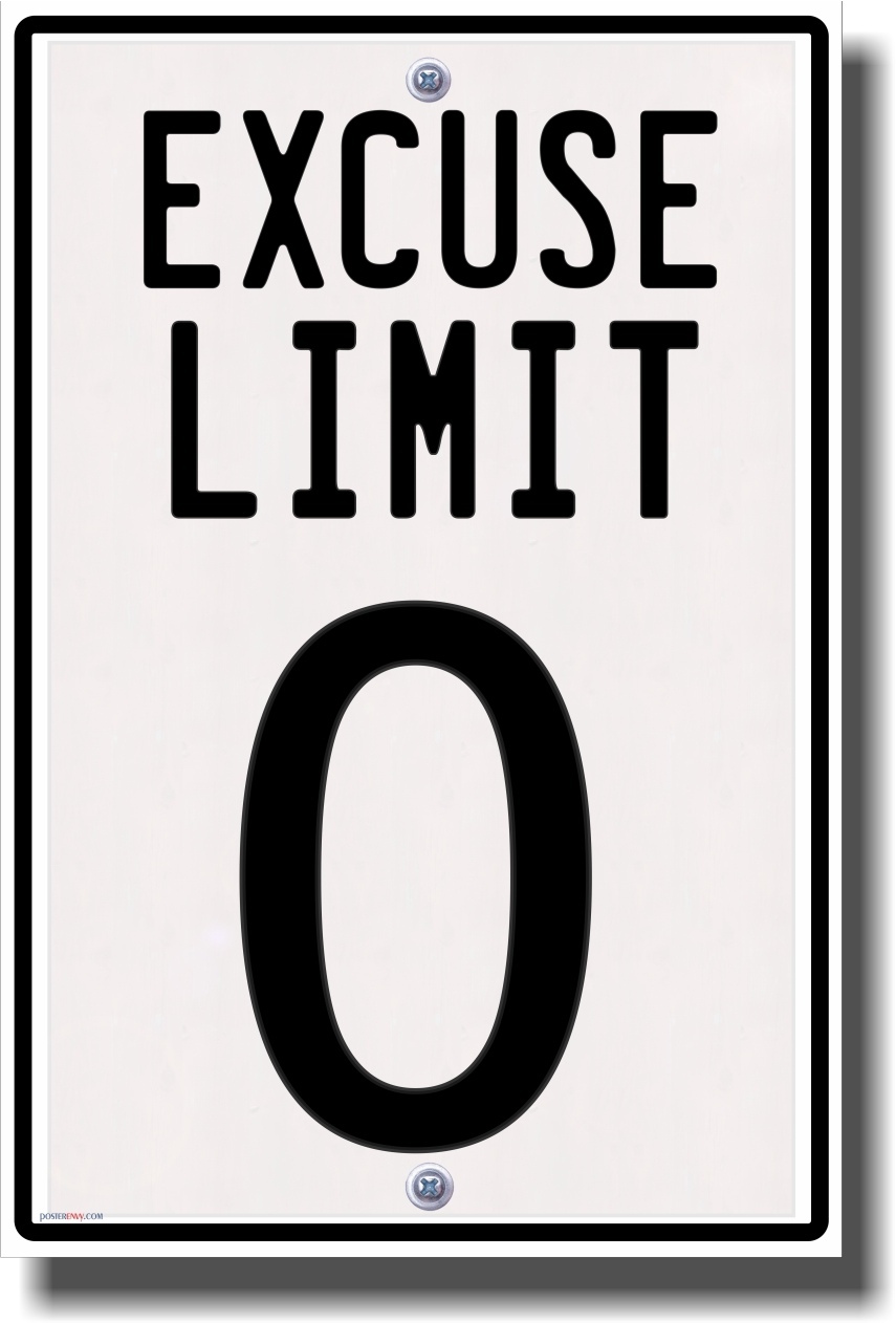 Excuse Limit 0 - NEW School Classroom Motivational POSTER