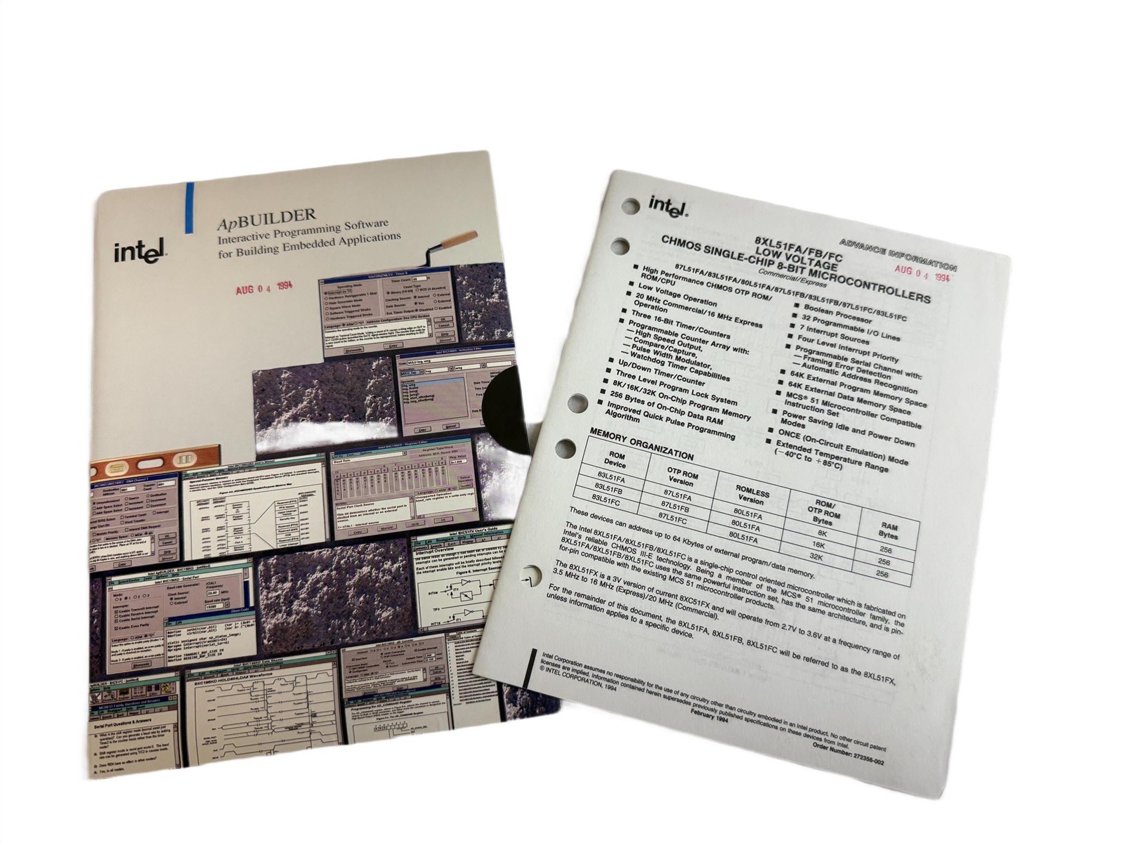 Intel 1994 MCS-96 / 186 / MCS-51 AP Builder Software Literature Borchure