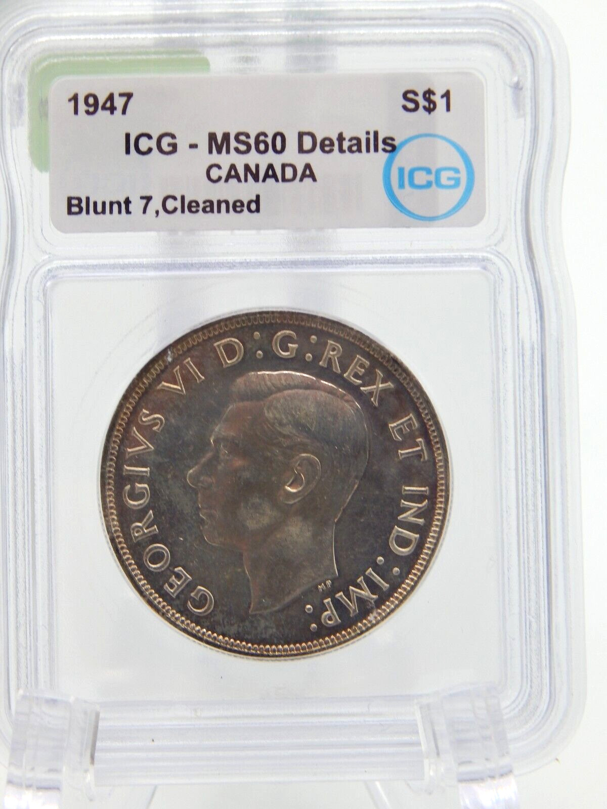 1947 CANADA 1$ ONE DOLLAR ICG MS60 DETAILS (BT520)