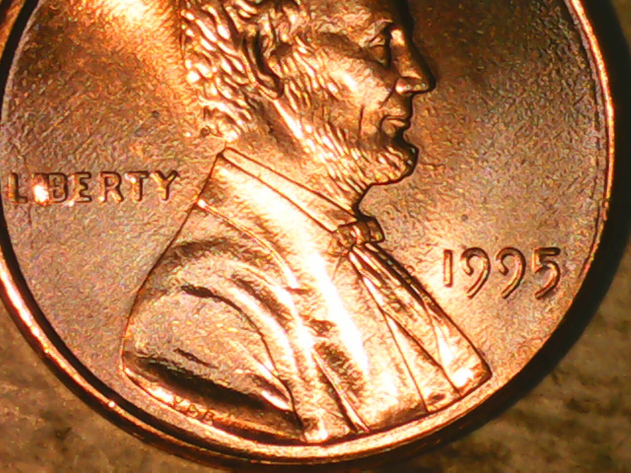 1995 Penny Die Chips Obverse